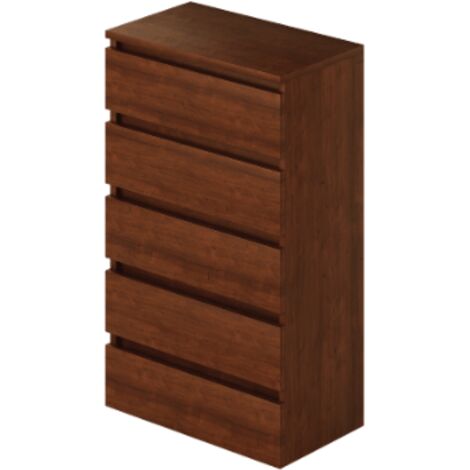 Cassettiera noce antico con 5 cassetti in legno