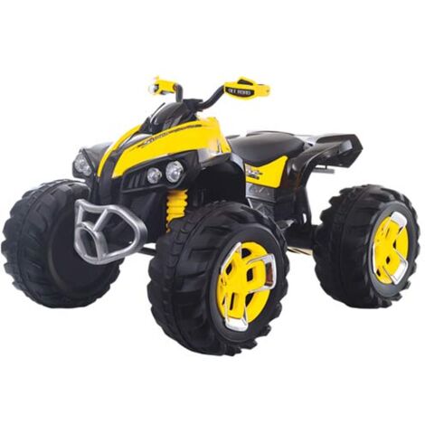 Quad elettrico per bambini giallo con batteria 12 volt e