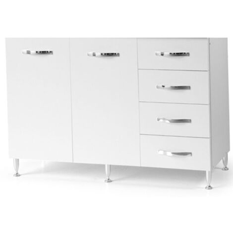 Sottolavello cucina montato con ante 120 cm bianco