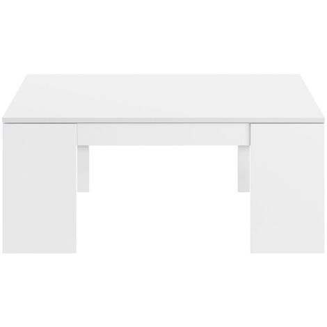 KIT TAVOLO CAFF ELEV 50X100X43/54H BIANCO LUCIDO