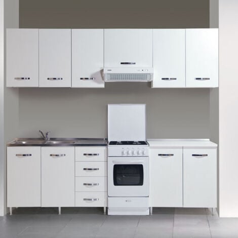 Mobile pensile per cucina componibile bianco frassinato