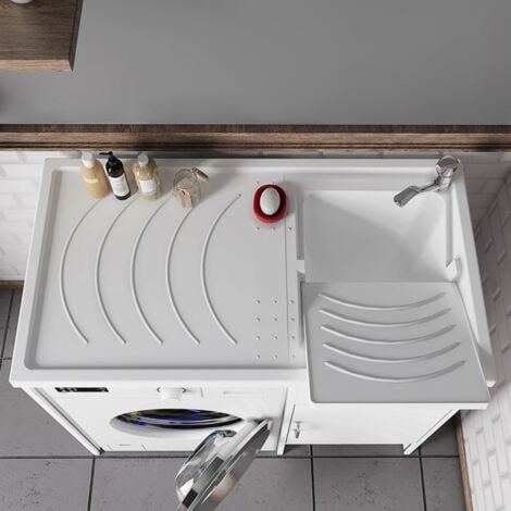 Kit mobile coprilavatrice in resina con lavabo