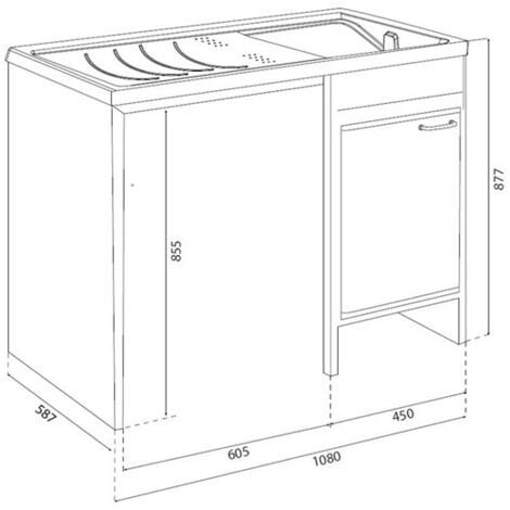 Kit mobile coprilavatrice in resina con lavabo
