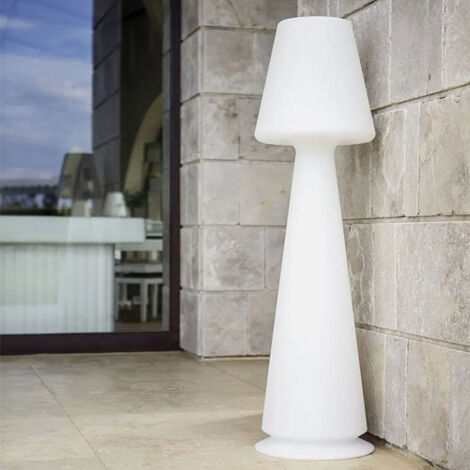 Lampada da terra design in polietilene bianco per