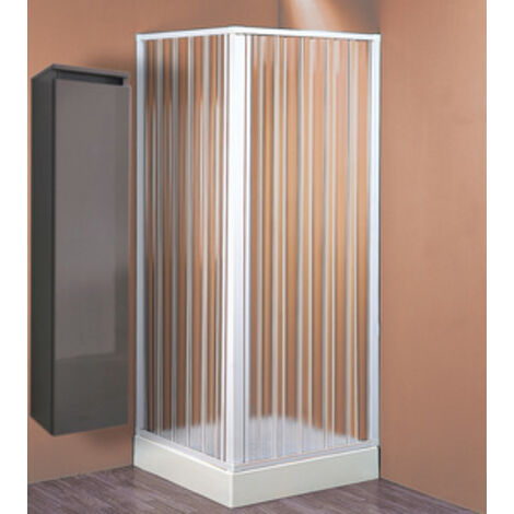Box doccia angolare in PVC stabilizzato bianco. Cabina