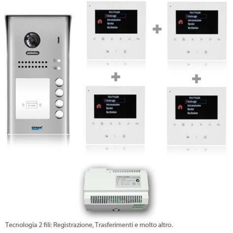 Videocitofono quadrifamiliare per 4 appartamenti Kit 4