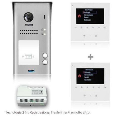 Videocitofono bifamiliare kit monitor 4 pollici -