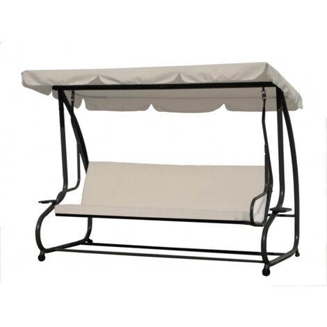 Sedia A Dondolo In Acciaio Altalena Da Giardino Reclinabile Sofa A 3 Posti (1/4)