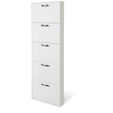 Scarpiera Serena 5 ante salvaspazio 180x65x15 colore bianco frassinato