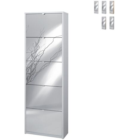 Kit scarpiera 5 ante a ribalta con specchio frontale h190 l63 p29 cm finitura bianco sarmog sk565spk - Sarmog