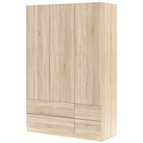 1PZ KIT ARMADIO 3ANTE+4CASSETTI CM.135X52X200H ROVERE