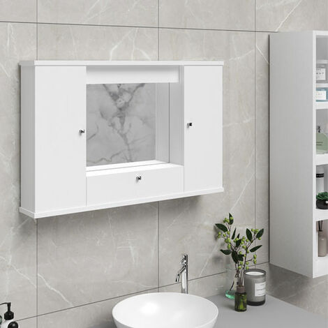 Moderno Mobile da bagno finitura Bianco con specchio