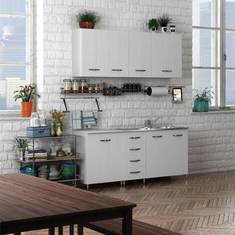 Mobile per cucina componibile con anta 30 cm bianco