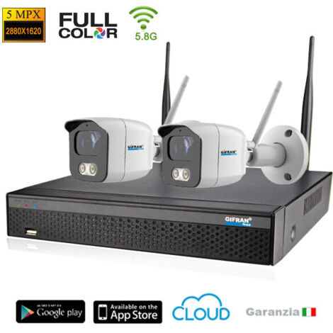 Kit videosorveglianza wireless 2 telecamere 5MPX Full (1/4)
