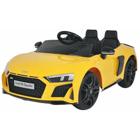 Auto elettrica spyder gialla per bambini con