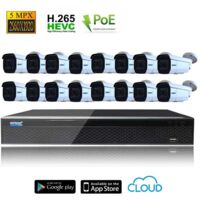kit videosorveglianza 16 telecamere poe con zoom 5MPX