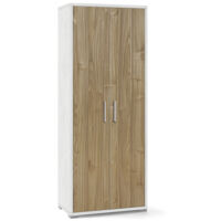 Mobile 2 Ante 71L x 41P x h199 – Finitura Bianco Opaco e Legno Noce – Sarmog