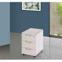 Cassettiera scrivania ufficio in legno 3 cassetti olmo,