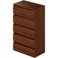 Cassettiera noce antico con 5 cassetti in legno