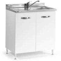 Sottolavello cucina componibile con ante 80 cm bianco