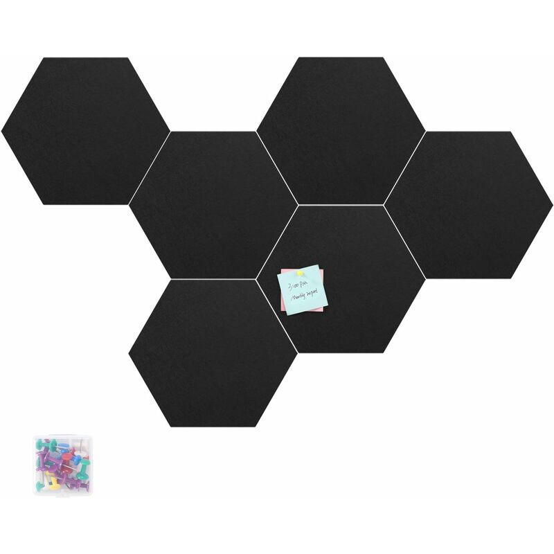 10 pièces Tableau Hexagone en Feutre,Tableaux daffichage Hexagonal en Feutre Panneau daffichage mural en feutre ableau en Liege pour mémos avec punaise pour mur de salle de classe de bureau 