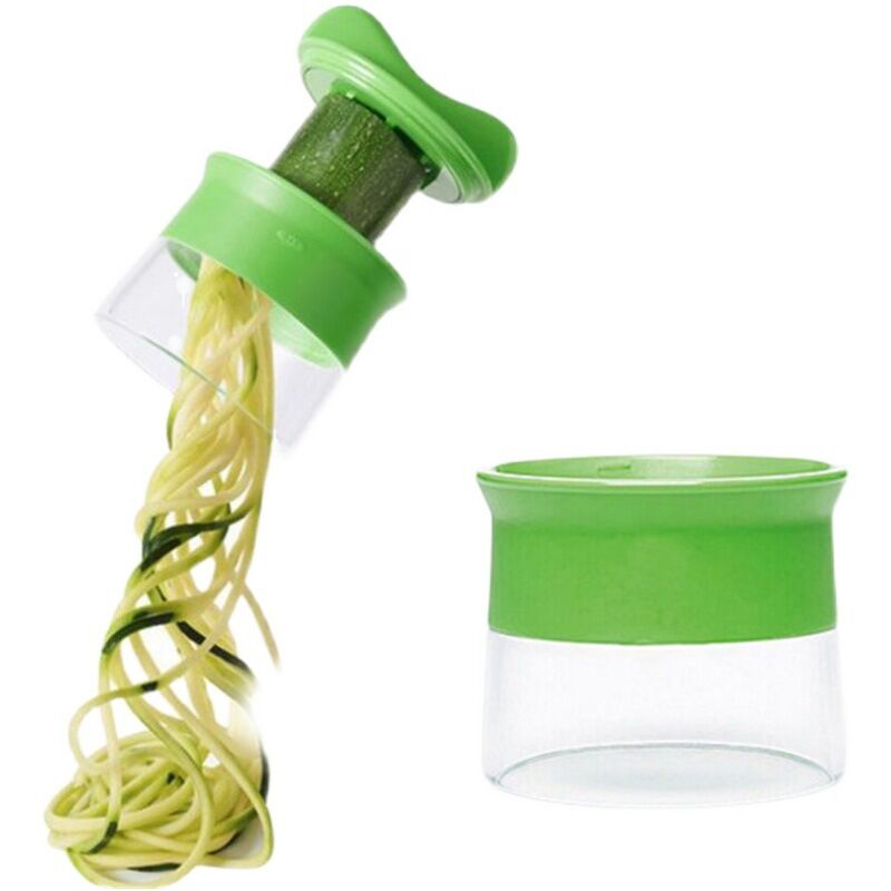 vert ADORIC Coupe-légumes 5 en 1 Râpe à légumes courgette pâte Spiraliseur végétal Veggetti Slicer concombre spaghettis de courgette coupe spirale manuelle 