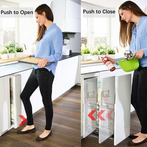 Loquets De Porte Double Push To Open Pour Armoire De Cuisine Porte Meubles Armoire Tiroir DIFCUL Push to Open Aimant ,Système Push to Open Tampon D/'amortisseur Avec Vis Et Adhésif