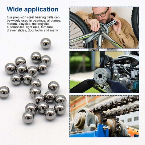 Lowats Billes Acier 510 Pièces Roulement Billes Kit D'Assortiment de Billes de Roulement Kit Billes en Acier Boules de Précision Assortiment de Roulements à Billes 