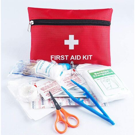 Hilph®Trousse de Premiers Secours Voyage Voiture Entreprise Maison Complet First Aid Kit Couverture de Survie Trousse Pharmacie Sport Randonnée 