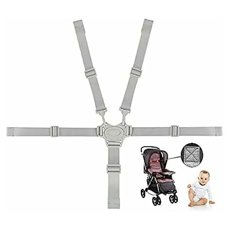 Mengonee Universal Harnais à 5 points de sécurité pour bébé Ceintures de sécurité pour poussette Chaise haute pour enfants Protection Safe Siège poussette ceinture 