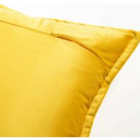 Housse de Coussin décoratif en Velours pour canapé et lit, 2 pcs Jaune, taie d'oreiller Housses de Coussin décor à la Maison 45 x 45 cm