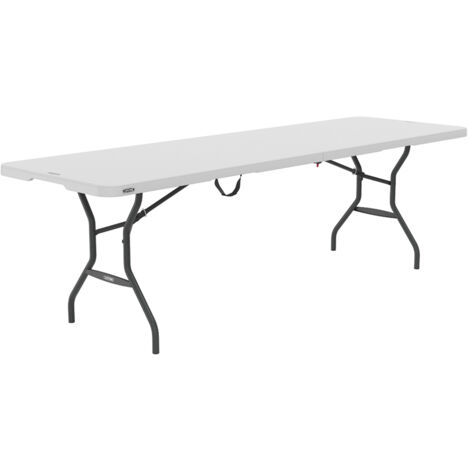 Lifetime – Table de camping pliante 244 x 76 cm – Coins renforcés HDPE – Charge max 680kg – Système de fermeture intégré – 80270
