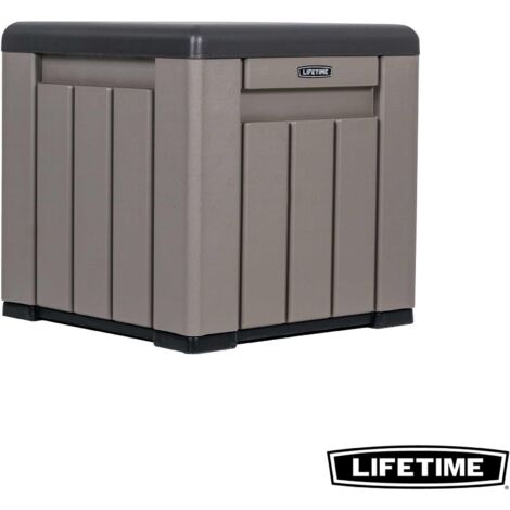 Lifetime – Coffre de jardin Cube 94L – Résistant aux UV – Couvercle amovible – Poignées latérales intégrées pour transport facile (1/5)