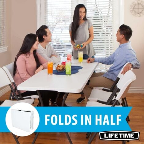 Lifetime Table Rectangulaire Valise Pliante en Deux (183 x 70 cm)