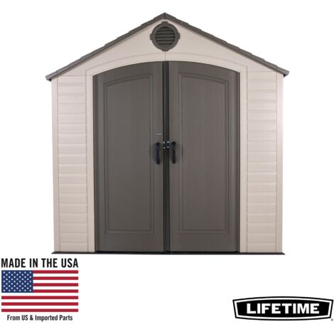 Lifetime – Abri de jardin métal 5,58m2 – Dimensions extérieures 2,44 x 2,29 m – Charpente acier – Imputrescible et sans entretien (1/4)
