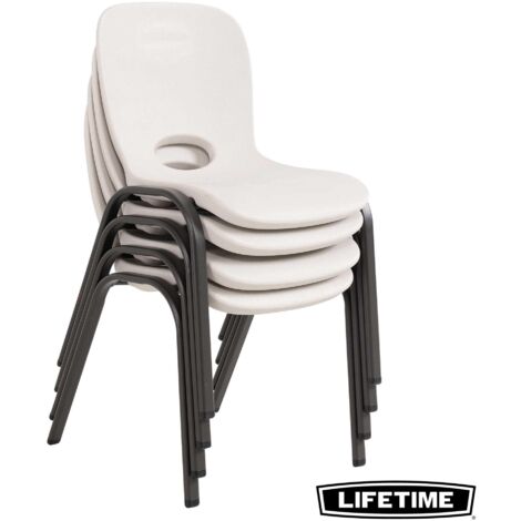 Lifetime – Lot de 4 chaises empilables pour enfants – Polyéthylène haute densité – Acier revêtu de poudre – Dimensions 38,2x36,8x59,8 cm