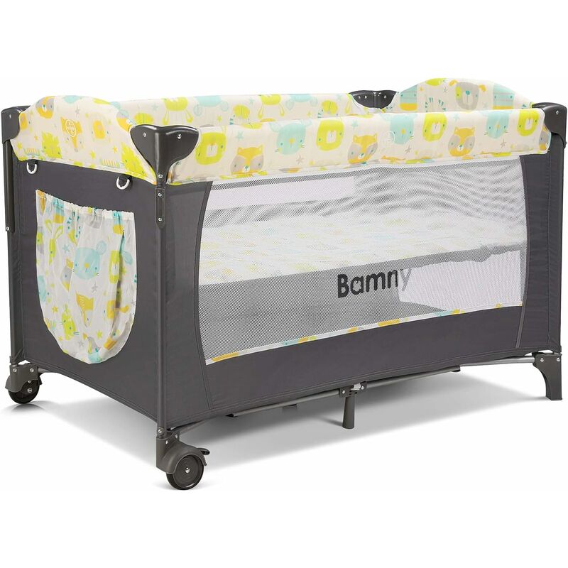 Mvpower Lit Parapluie Lit De Voyage Pour Bebe Lit Pliable Et Transportable Avec Moustiquaire Matelas A Langer Ouverture Laterale Et Sac De Rangement Charge Jusqu A 25 Kg 125 77 65cm