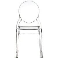 Lot de 4 chaises ghost en polycarbonate transparent avec dossier ovale - Bianco