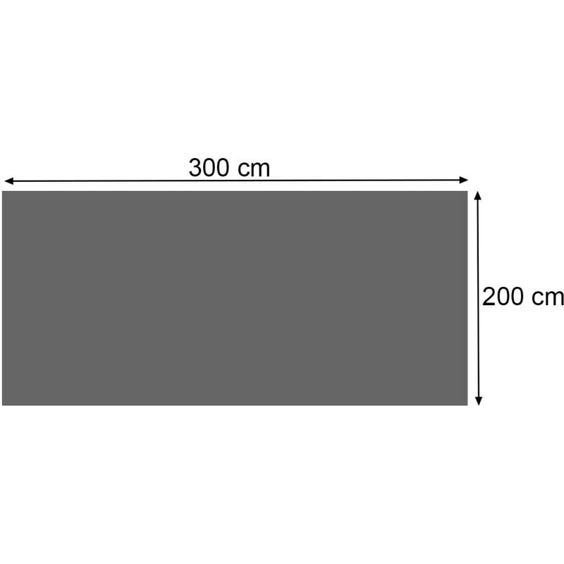 Bâche Solaire Pour Piscine 3x2 M - Noir, 200 µm - Chauffage Et Protection Anti-UV