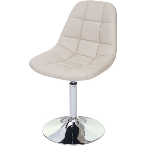 6x chaise de salle à manger Cascina, fauteuil pitovante, chrome - similicuir crème (1/5)