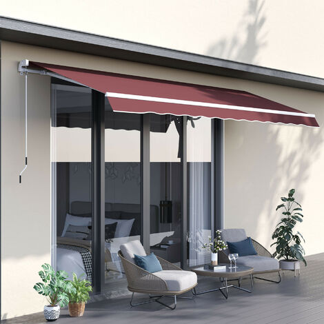 Toile De Remplacement Pour Store Banne Manuel - Imperméable, Anti-UV, Plusieurs Tailles (ex : 3,5x3 M Kaki)