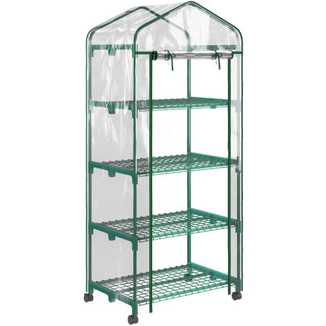 Serre de balcon à roulettes STOMY verte et transparente (1/5)