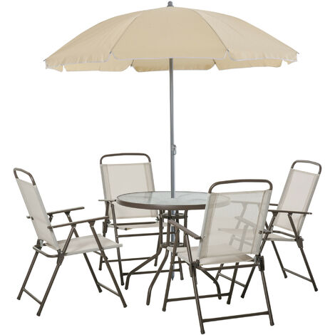Ensemble salon de jardin 6 pièces RENAUD beige (1/4)