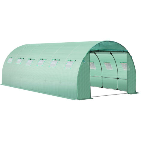 Bâche de rechange pour serre tunnel 18m² – Dimensions 6L x 3l x 2H m – Matériau polyéthylène haute densité 140 g/m² – Couleur verte – MH (1/5)