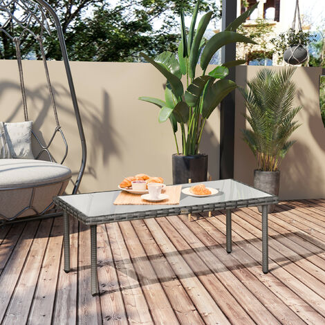 Table basse de jardin rectangulaire ETHAN grise