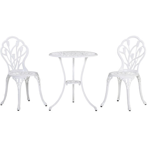 Ensemnle de jardin 2 places JOSEPHINE fonte aluminium blanc (1/5)