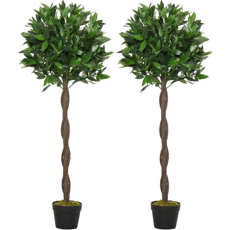 Lot de 2 lauriers boule artificiels LAURETTE verts (1/5)