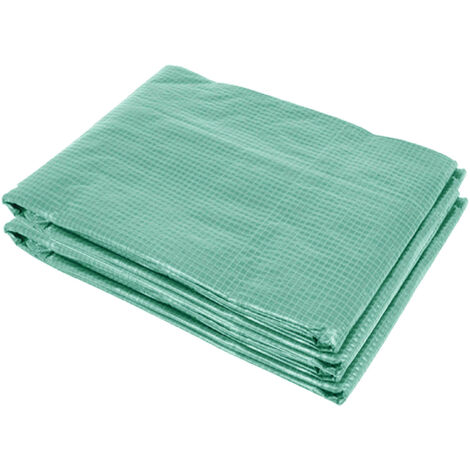 Bâche de rechange pour serre tunnel 3L x 2l x 2H m – Polyéthylène vert – Protection contre UV et intempéries – 6 fenêtres enroulables – MH (1/5)