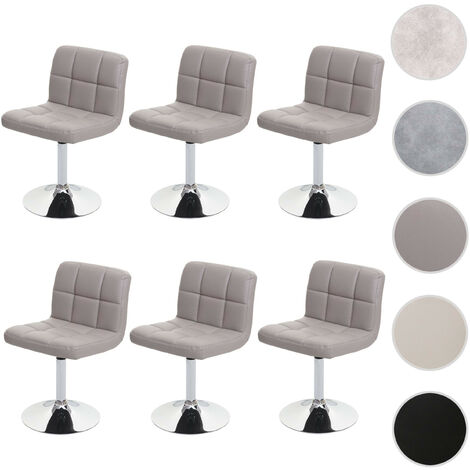 Lot de 6 chaises Kavala, chaises pivotantes, similicuir, chrome - marron (1/5)