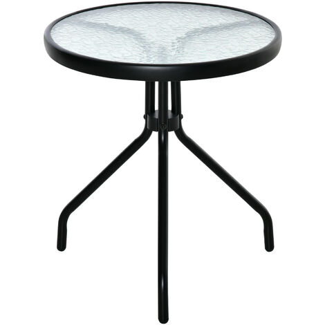 Table basse ronde de jardin  OLGA noire (1/5)